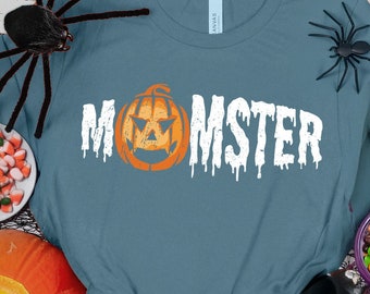 Momster Shirt, Funny Halloween Mom Tee, Spooky Mom Shirt, Halloween Gift for Moms, Fall Halloween Shirt, Retro Halloween Tee