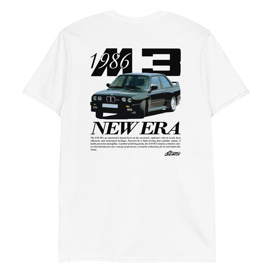 T-shirt Vintage BMW M3 - Impression Poster Rétro, Coton épais, Unisexe