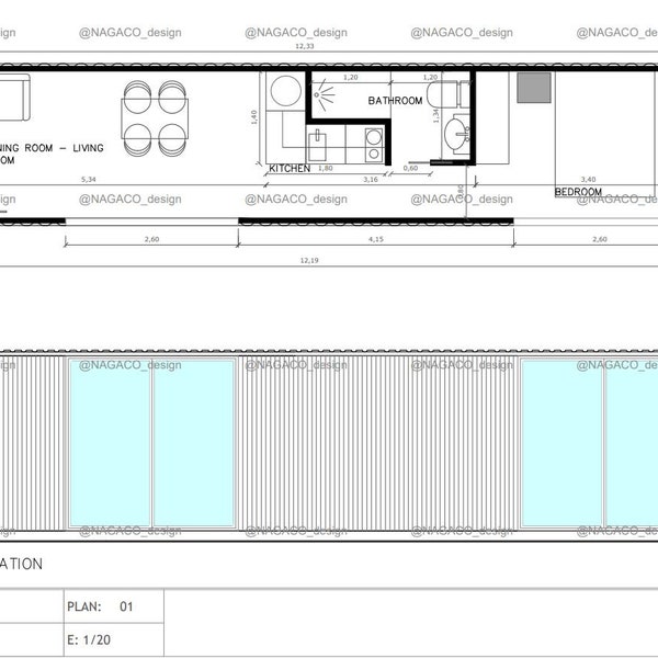 Modulair huis, containerhuis, stacaravan, containerhuis. Modulair Thuis. Stacaravanplan.