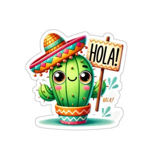 Adesivi a forma di cactus con taglio a bacio, cactus felice con auguri, adesivi divertenti per artigiani, regalo per amanti delle piante, graziosi adesivi per laptop, cancelleria succulenta