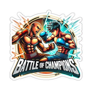 Anime Boxers Fight Night Stickers, Japanese Cartoon Decals, Kawaii Sticker Set, Manga Illustration, Laptop Vinyl Decal, Cute Anime Graphic,