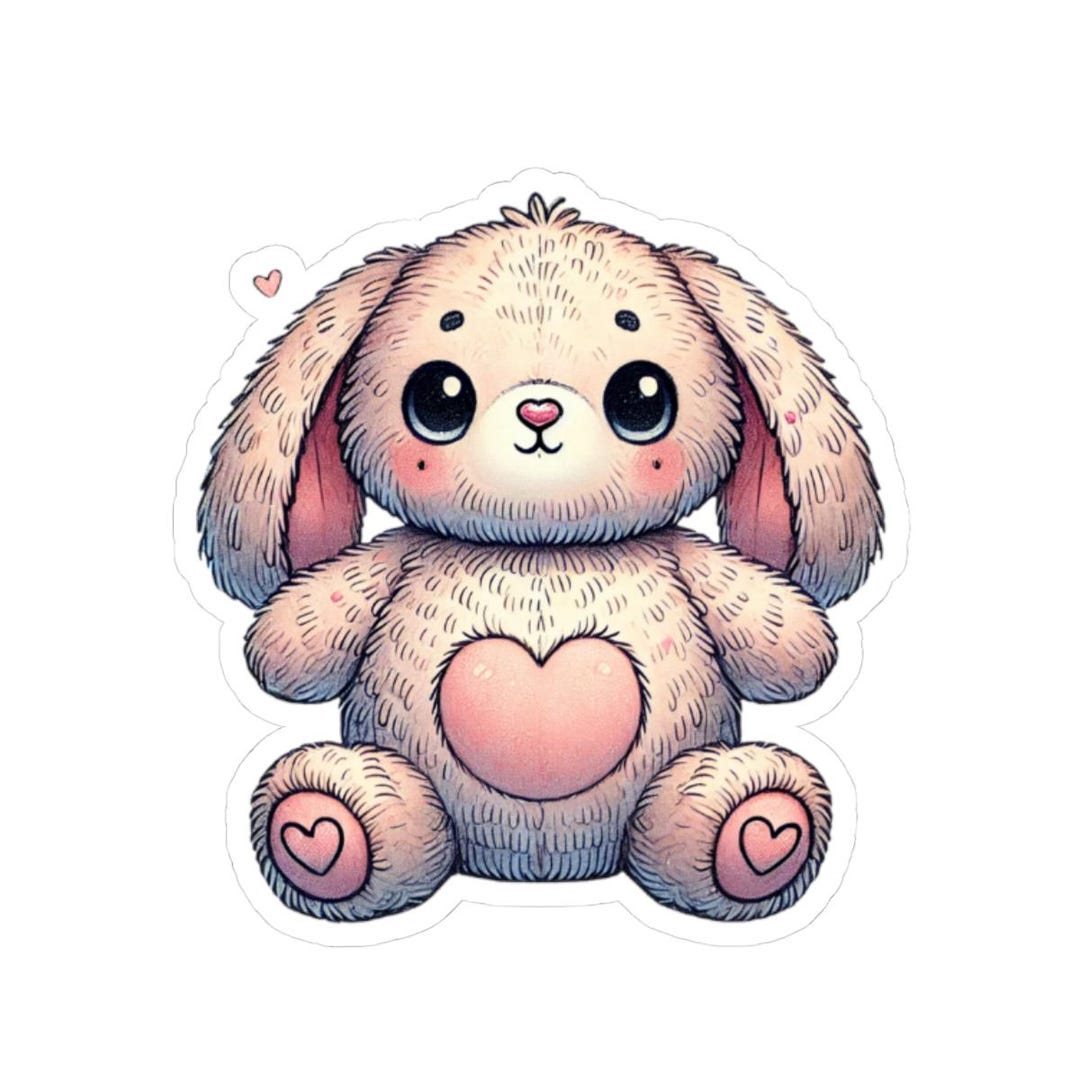 Bunny Doll Stickers, Cute Animal Decals, Adorable Rabbit Labels, Kawaii ...