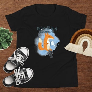 Personalizable T-shirt for the start of school – Hooray, first day of school! Gift for school beginners and school children Reading Fox School Enrollment