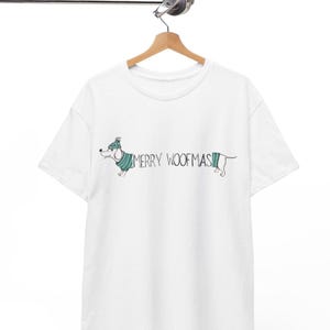 Christmas Dachshund T-Shirt Funny Dog Motif, Gift for Dachshund Lovers, Dog Mom Christmas Gift Dachshund Fan Shirt, Wiener Dog