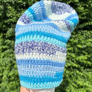 Handmade Crochet Slouchy Beanie - Snow Cone - Handmade Loc hat