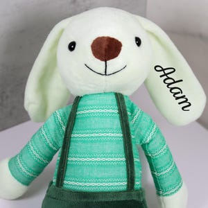 Personalisierte Häschenpuppe | Neujahrsgeschenk | Babyshower Geschenk | Kundenspezifisches Kaninchenspielzeug für Neugeborene | Ostern Kinder Geschenk | Neugeborene | Weihnachtsgeschenk