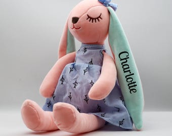 Personalized Plush Bunny Doll | Custom Name, Baby Shower Gift