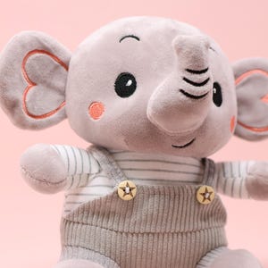 Personalized Elephant Plush Doll | Custom Newborn Gift image 3