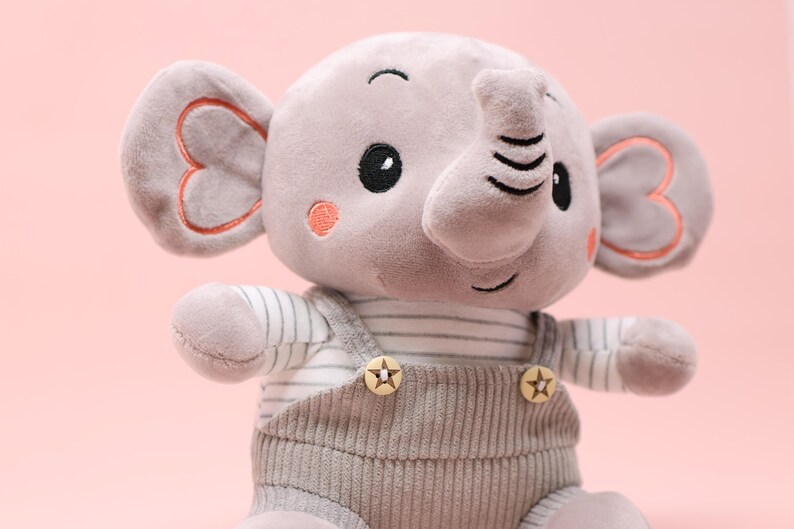 Personalized Elephant Plush Doll | Custom Newborn Gift image 3