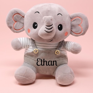 Personalized Elephant Plush Doll | Custom Newborn Gift image 1