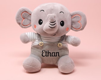Personalized Elephant Plush Doll | Custom Newborn Gift