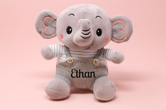 Personalized Elephant Plush Doll | Custom Newborn Gift