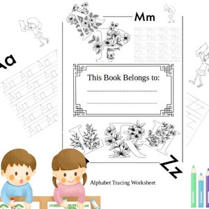 Pintar letras para niños y aprender a escribir letras hojas de trabajo para imprimir en blanco y negro - aprender letras preescolar