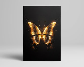 Gold Butterfly Wall Art Butterfly - Canvas Print