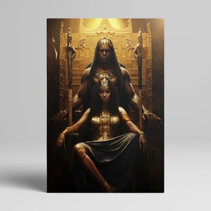Black King Decor and Queen Decor African Royal Throne Wall Art - Canvas Print
