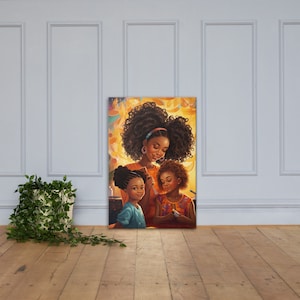 Arte da parete madre nera Arte da parete figlia nera - stampa su tela