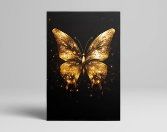 Butterfly Gold Wall Art - Canvas Print