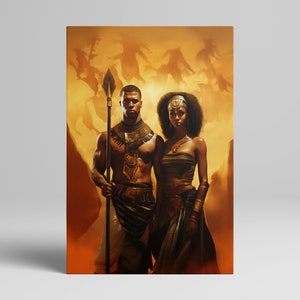African King and Queen Wall Art Sunset - Canvas Print