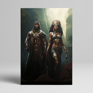Black King and Queen Print Mountain King and Queen - Canvas Print