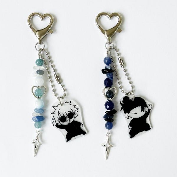 Gojo/Geto/Nanami beaded keychains, anime "Jujutsu Kaisen"