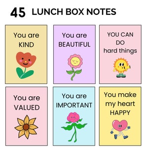 Notas para lancheira Notas motivacionais para impressão para adolescentes Afirmações positivas para crianças, cartões de incentivo Você é afirmações PDF