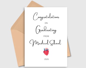 Medical School Graduation 2025 Card, Doctor Graduation Card, Medical graduate card, Graduation gift for him her, Printable
