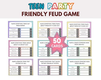 Friendly Feud Game Teen Version | Teen Party Trivia Games | Fun Games for Teen Sleepovers,Game Nights, Birthdays | Fun Teenager Trivia Games
