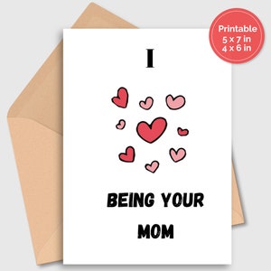 Tarjeta del día de San Valentín hijo / Tarjeta del día de San Valentín hija / Tarjeta de San Valentín para niños / Tarjeta de cumpleaños para niños / Tarjeta de mamá / IMPRIMIBLE