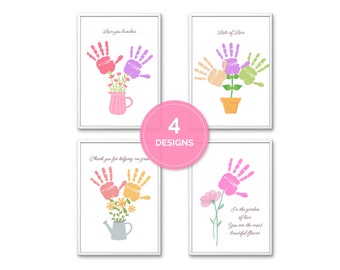 Mother's day handprint flower bundle | Handprint flowers | Mom handprint | Unique gift mom | Flower Handprint  | Mother's day printable