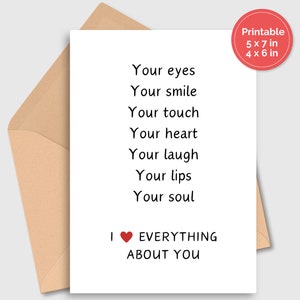 Valentijnsdag liefdeskaart, eenjarig jubileum, dating verjaardagskaart, romantische verjaardagskaart, kaart gewoon omdat liefde altijd en overal, afdrukbaar