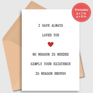 Valentijnskaart voor hem of haar | Romantische jubileumkaart, Forever Love-kaart voor vriendin vrouw verloofde vriend echtgenoot | AFDRUKBAAR