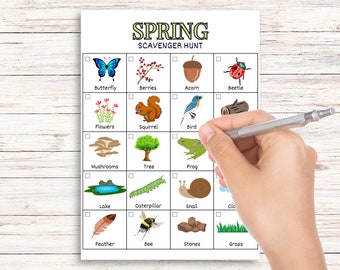 Caccia al tesoro nella natura / Caccia al tesoro all'aperto stampabile per bambini / Giochi da campeggio per bambini / Attività all'aperto per bambini in età prescolare / Gioco nella natura - Italia