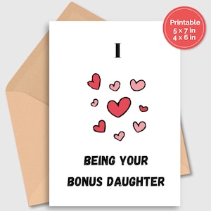 Tarjeta de mamá extra Regalo de madrastra Cumpleaños de regalo de padrastro, De hijastra adoptada hija extra imprimible