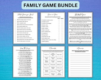 Family reunion games bundle, Printable family game night activities, games for adults kids, scavenger hunt, pass the gift, left right game