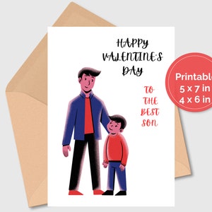Tarjeta de San Valentín para hijo / Tarjeta de San Valentín de padre a hijo / Tarjeta de San Valentín para niños / Imprimible / Descarga instantánea