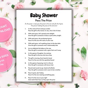 Baby Shower Pass the Prize Game, Left Right Poem, Left Right Game, Pass ...