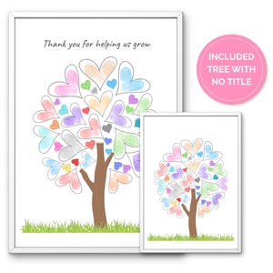 Fingerabdruck-Klassenbaum, druckbares personalisiertes Andenken am Ende des Schuljahrs, Vorschule DIY Dankeschön für die Wertschätzung des Ruhestands Geschenk