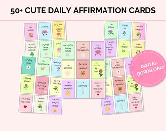 New Year Lunch box notes for adults, I AM affirmations, gratitude cards for teens, words of affirmation card for self esteem encouragement