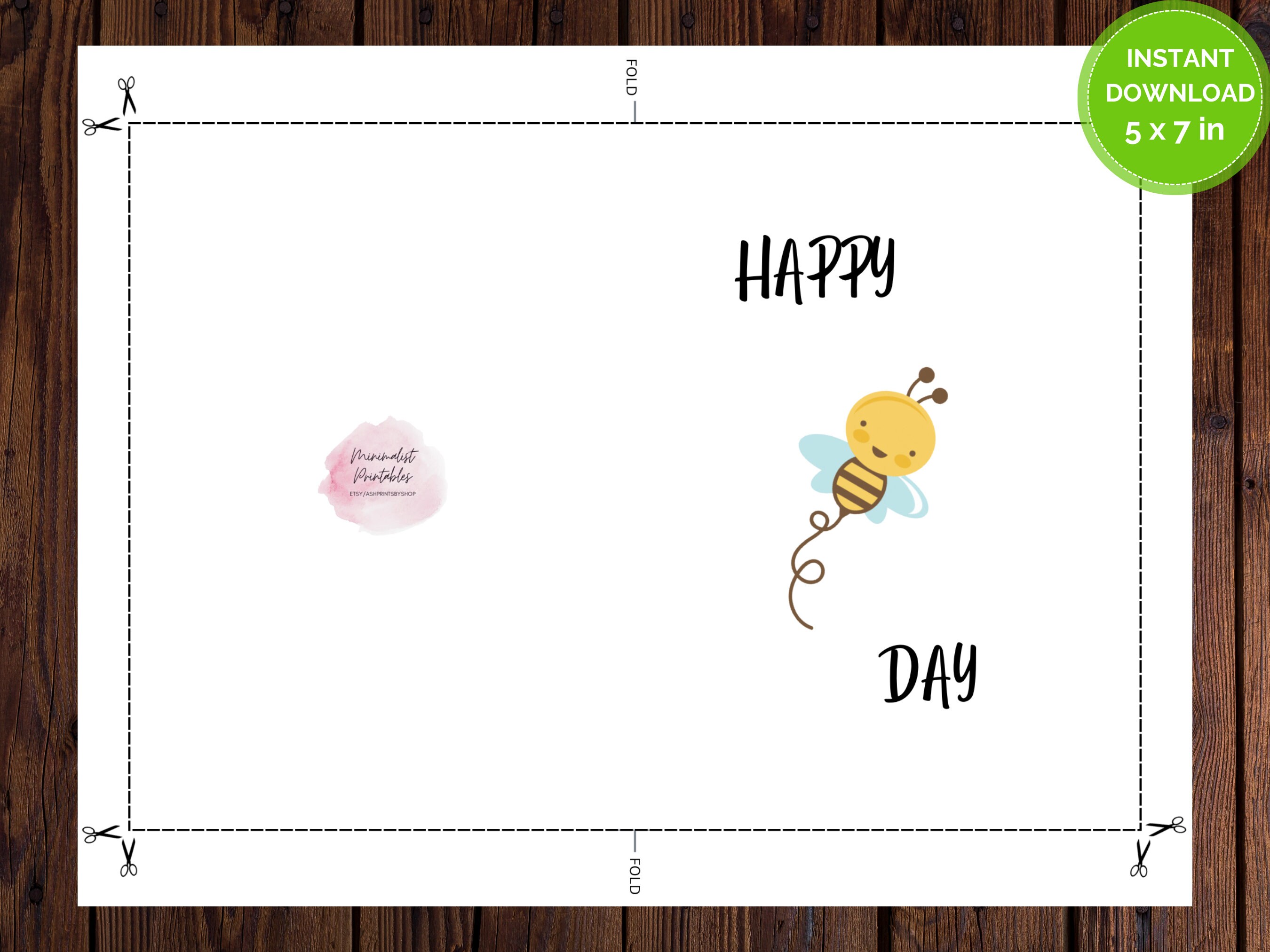 Bee Birthday Card | Happy Bee Day Card | Greeting Card | Bee Themed ...