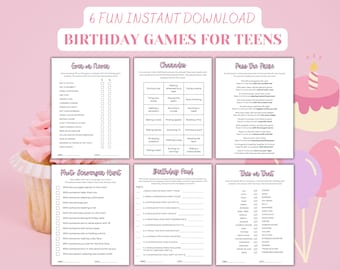 Teen Girl Birthday Party Games, Birthday games for her bundle, Sweet 16, 13th Birthday, Who Knows Best, This or That, Pass the Prize, PDF