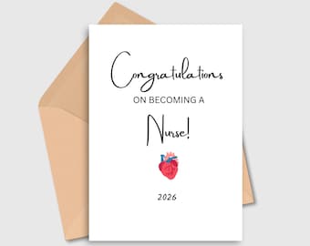 Nurse Graduation Card, 2026 Nurse Graduation Gift, Congratulations Card Registered Nurse, Grad Card Nurse, Graduate Gifts for RN, Printable