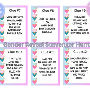 Gender Reveal Scavenger Hunt Gender Reveal Games Treasure Hunt Clue Gender Reveal Scavenger Hunt Gender Reveal Games Treasure Hunt Clue