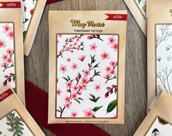 The Peach Blossom Flower Temporary Tattoos