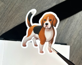 Pegatina de vinilo para perro Beagle