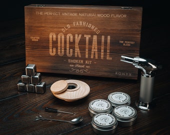 Cocktail Smoker Kit with Torch and Butane - 100% USA Oak Smoker, High-End  Set - Old Fashioned Cocktail Kit for Whiskey - Bourbon Gifts for Men - Gift  from Wife, Daughter, Son 