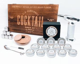 Cocktail Smoker Kit: 21-Piece Set with Torch & 8 Wood Chip Flavors