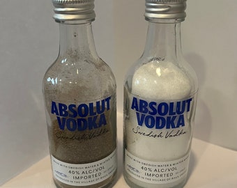 Salt and Pepper Shaker Shooter - Absolut vodka bar cart decoration - Absolut vodka kitchen decor - Absolut vodka salt and pepper