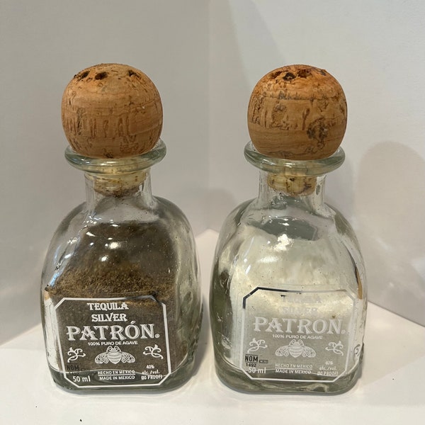 Salt and Pepper Shaker Shooter - Patron bar cart decoration - Patron tequila salt and pepper shaker - Patron gifts