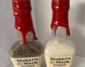 Salt and Pepper Shaker Shooter - Maker’s Mark bar cart decoration - Maker’s Mark bourbon salt and pepper shaker - Maker’s Mark gift