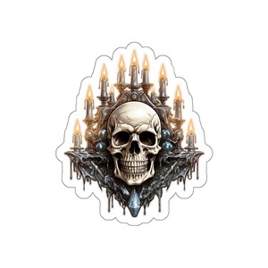 Vintage Horror | CADELABRA SKULL Scary Sticker